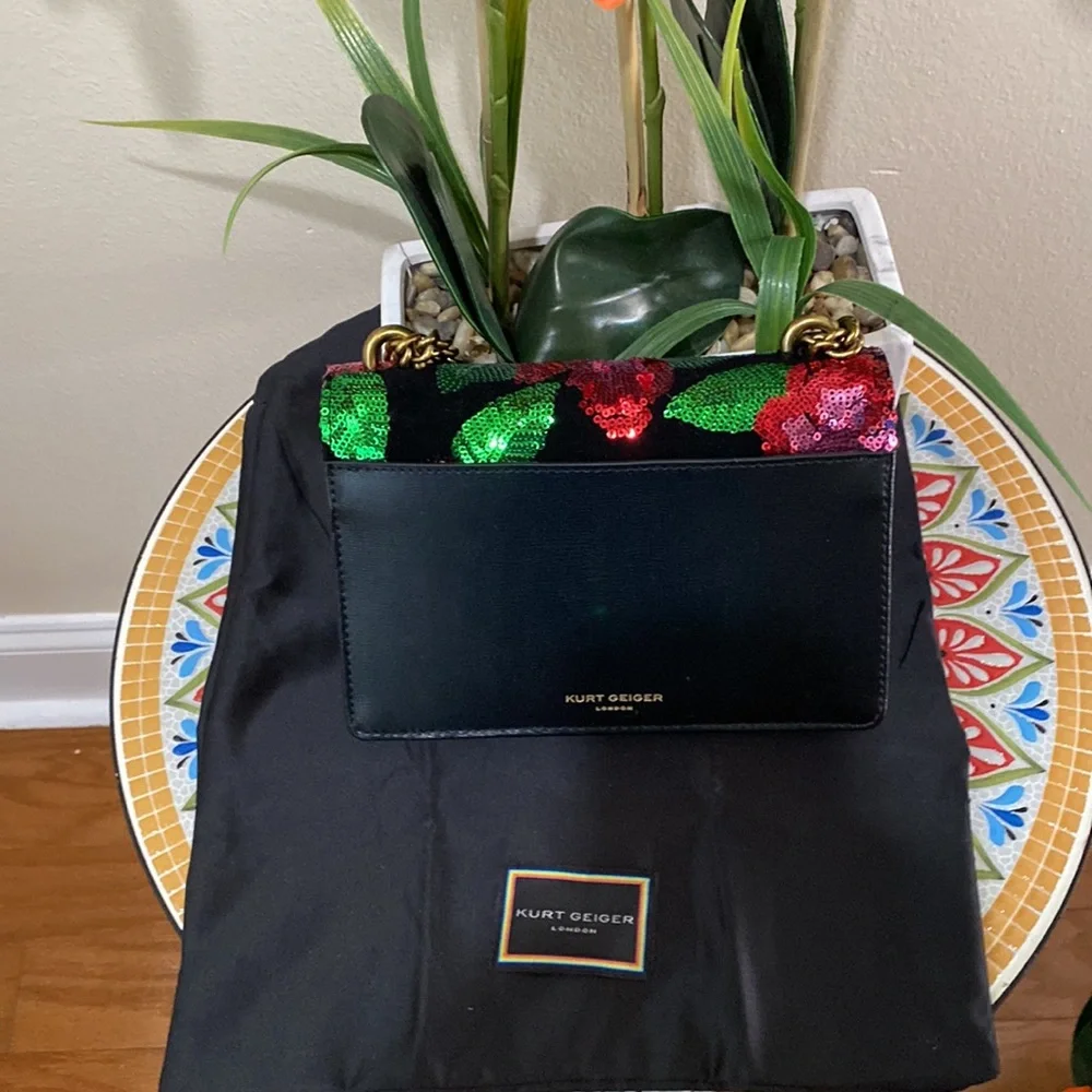 kurt Geiger London Shoreditch Floral Sequin Small Crossbody Bag - Picture 6 of 17